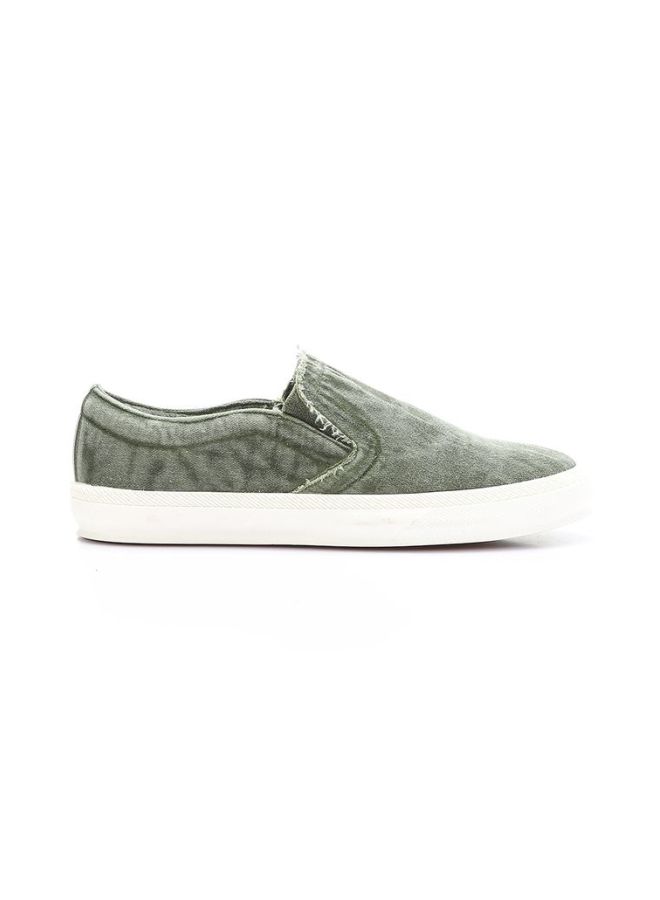 Levent - Canvas Slip-on Shoes Green - Image 1