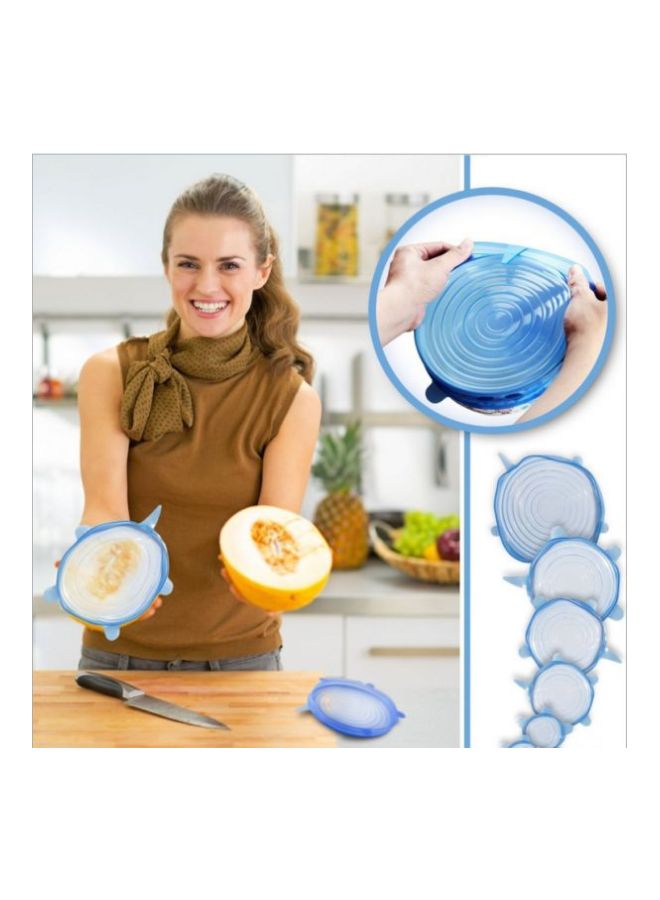 6-Piece Replaceable Silicone Stretch Lid Covers Multicolour  - Image 5