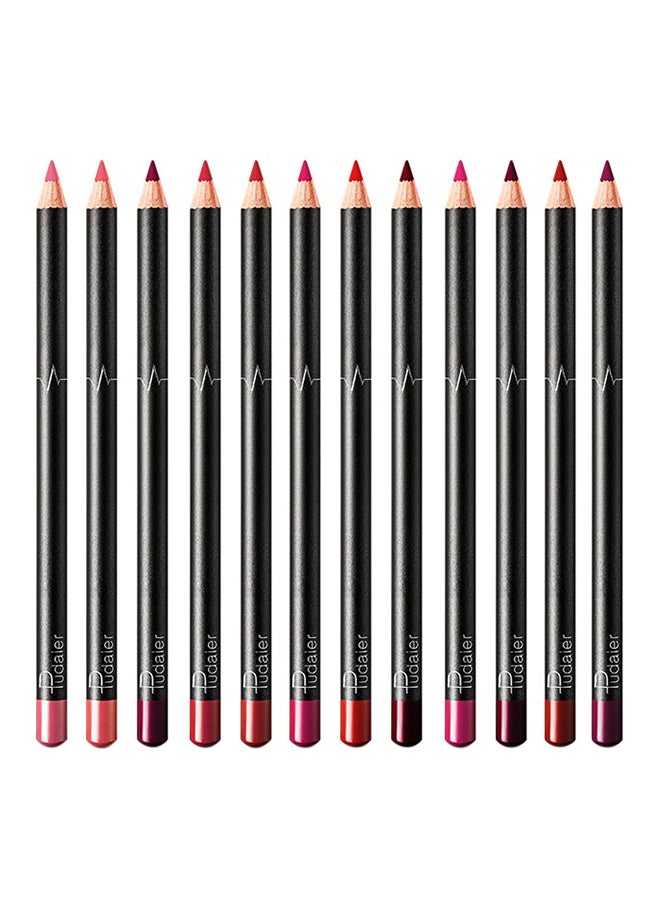 Generic 12 Color Waterproof Long Lasting Lip Liner Pencil Multicolour 
