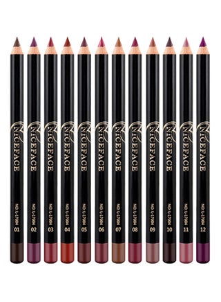 12-Piece Waterproof Lipliner Pencil Set Multicolour - v1568036537/N29572033A_1