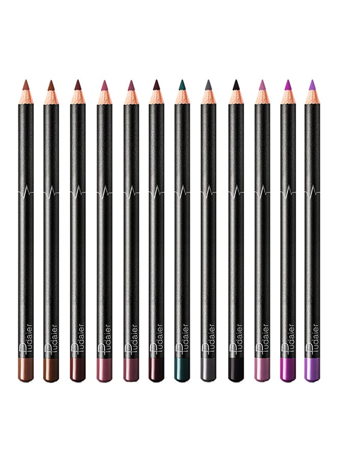 Generic 12 Color Waterproof Long Lasting Lip Liner Pencil Multicolour 