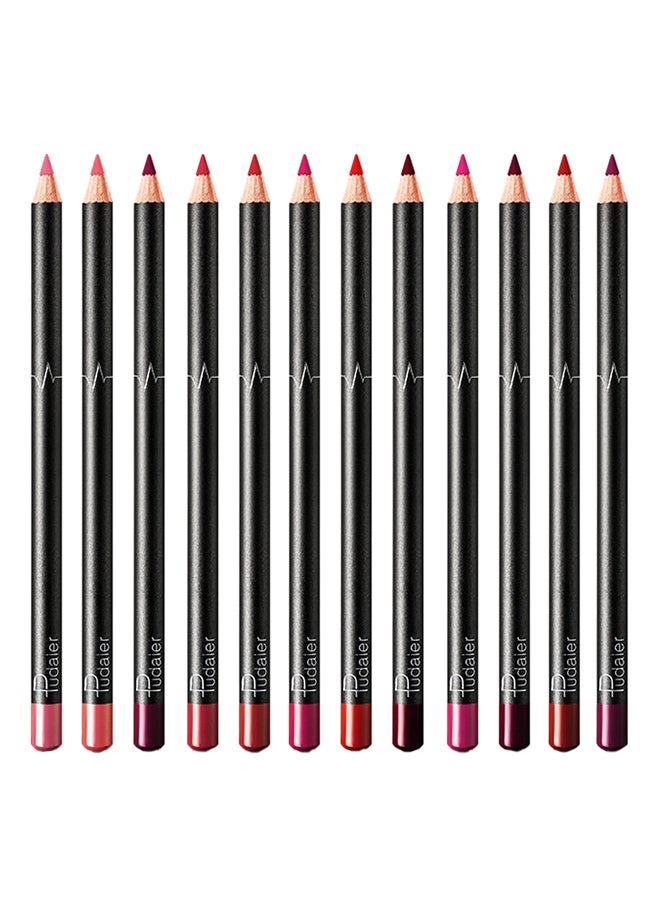 Generic 12 Color Waterproof Long Lasting Lip Liner Pencil Multicolour 
