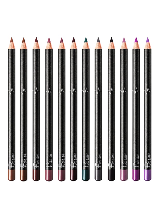 Generic 12 Color Waterproof Long Lasting Lip Liner Pencil Multicolour 