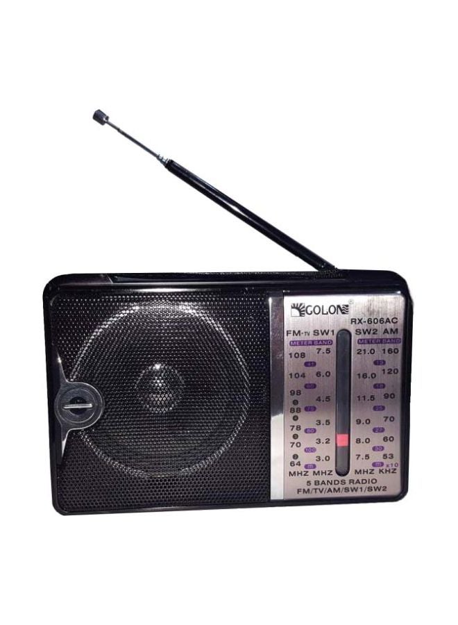 Golon - 5 Bands Radio RX-606AC Black/Silver - Image 1