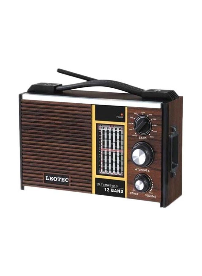 Leotec - 12 Bands FM Radio Brown/Black - Image 1