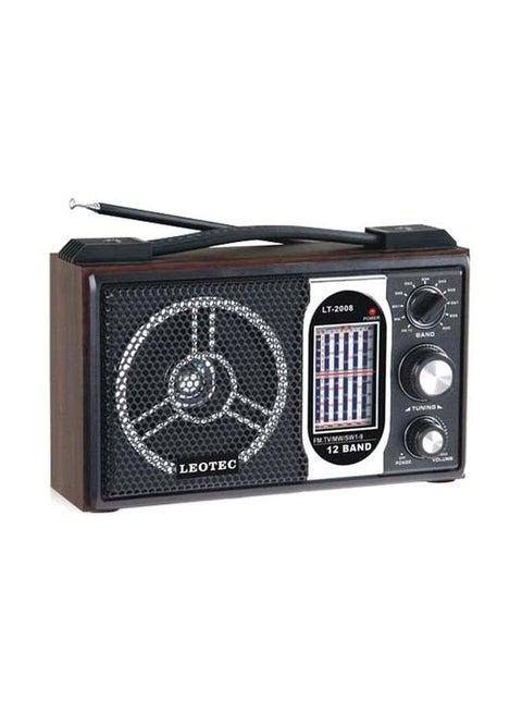 LEOTEC LT-2008 , 11-Band AC/DC RADIO , FM/MW/SW 1-9 HM-2008 Black/Grey