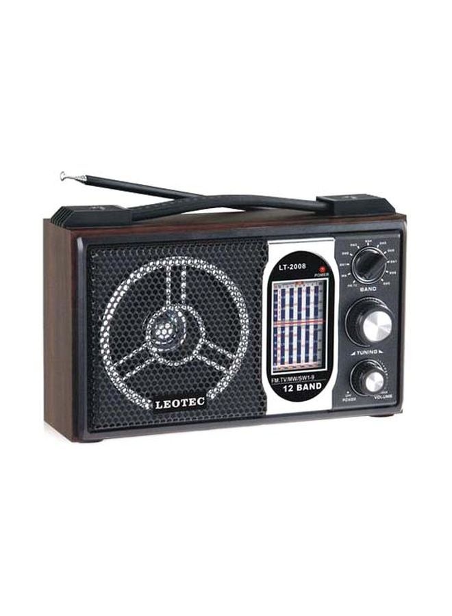 Leotec - LEOTEC LT-2008 , 11-Band AC/DC RADIO , FM/MW/SW 1-9 HM-2008 Black/Grey - Image 1
