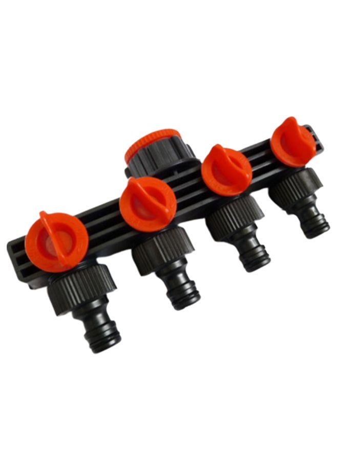 4-Ways Garden Hose Pipe Splitter Irrigation Tool Red/Black