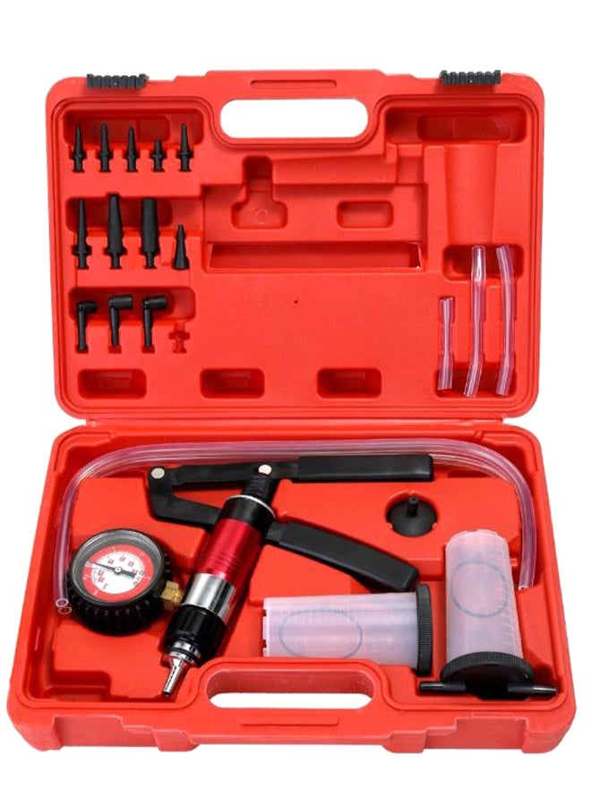 Handheld Brake Vacuum Pump Bleeder Tester Set Black/Red