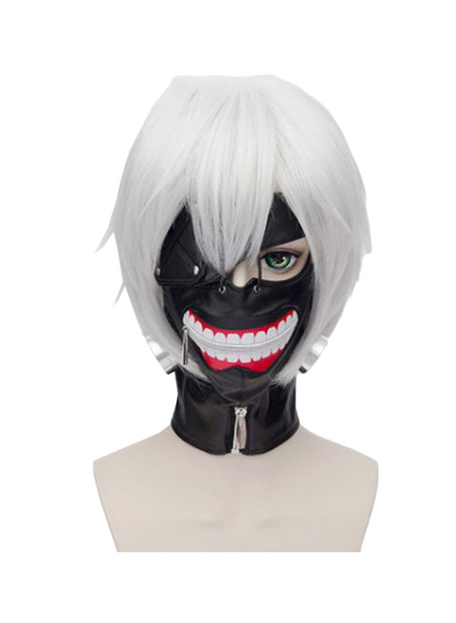 Short Straight Hair Cosplay Wig White 15cm