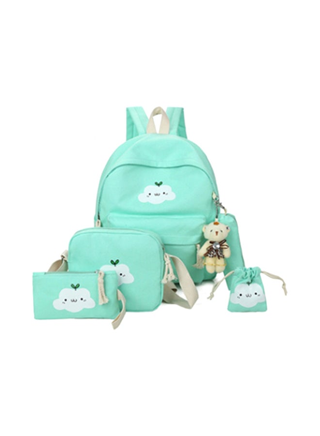 6-Piece Fresh Fashion Sports Backpack Set Green - Image 1