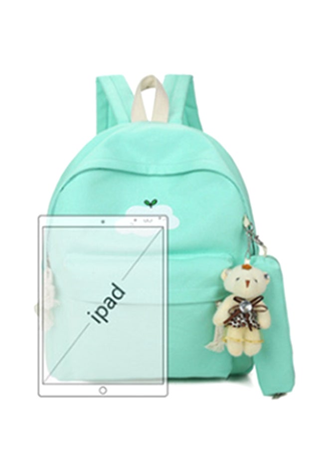 6-Piece Fresh Fashion Sports Backpack Set Green - Image 3