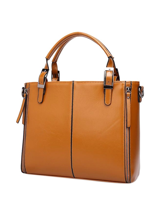 MISS LULU - Casual Pu Leather Shoulder Bag Brown - Image 1
