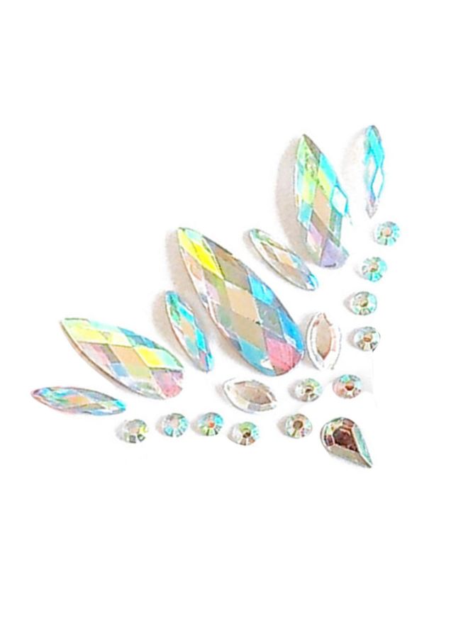 ملصق أكريليك للوجه مزين بمجوهرات وأحجار كريمة متعدد الألوان - Image 3