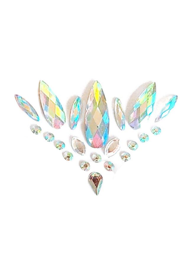 ملصق أكريليك للوجه مزين بمجوهرات وأحجار كريمة متعدد الألوان - Image 2