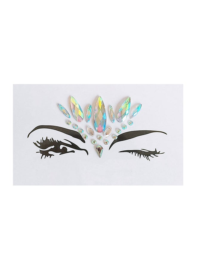 ملصق أكريليك للوجه مزين بمجوهرات وأحجار كريمة متعدد الألوان - Image 1