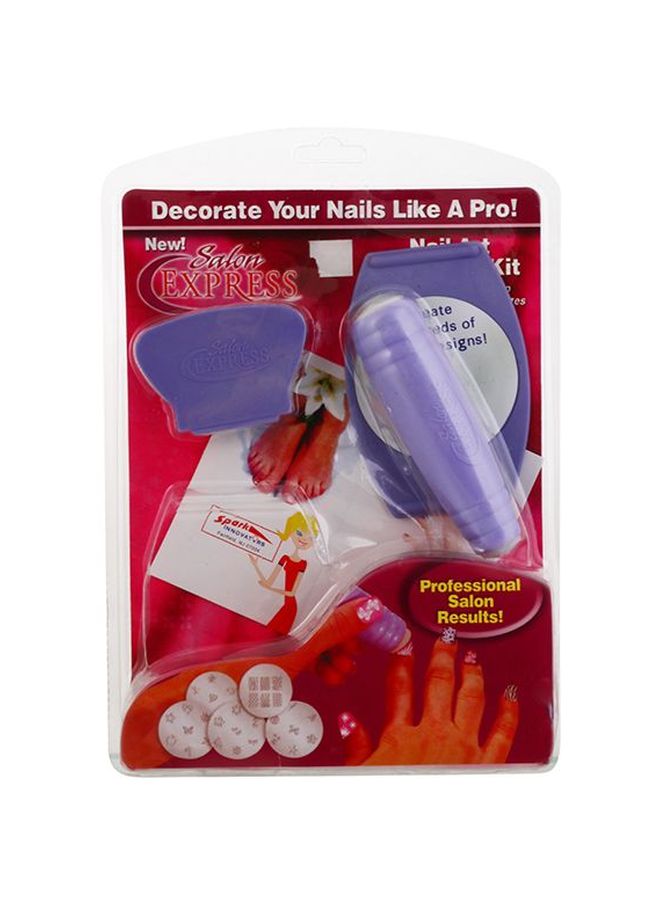 مجموعة أدوات لطباعة الملصقات الفنية للأظافر بسرعة بنفسجي/ شفاف - Image 2