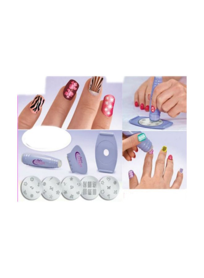 مجموعة أدوات لطباعة الملصقات الفنية للأظافر بسرعة بنفسجي/ شفاف - Image 3