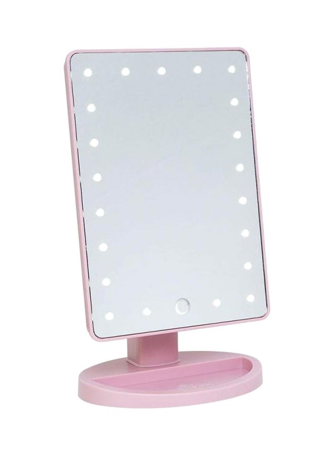 Generic Makeup Mirror With LED Lights Pink/Silver  - Image 1
