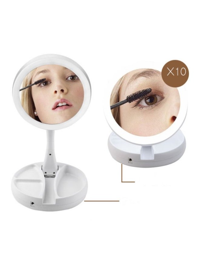 مرآة قابلة للطي أبيض/فضي - Image 2