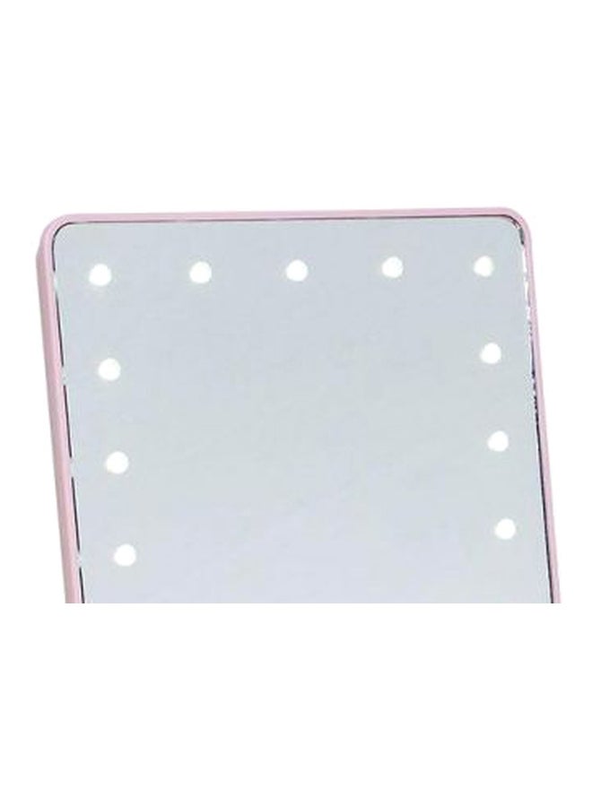 Generic Makeup Mirror With LED Lights Pink/Silver  - Image 2
