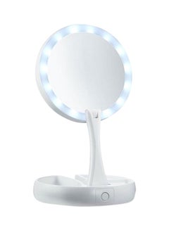 My Fold Away Makeup Mirror With LED Lights White/Silver