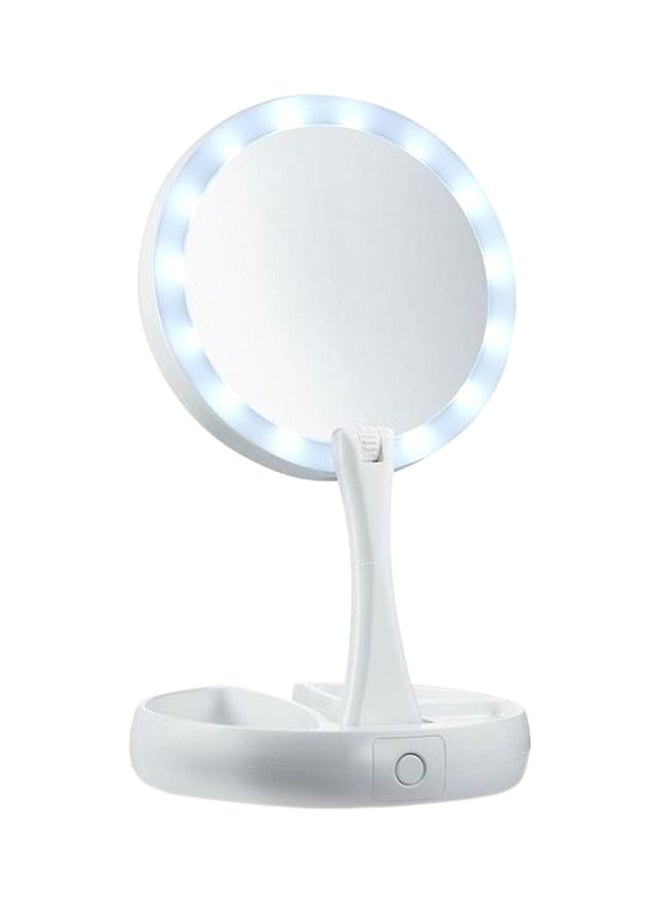 Generic - My Fold Away Makeup Mirror With LED Lights White/Silver - Image 1
