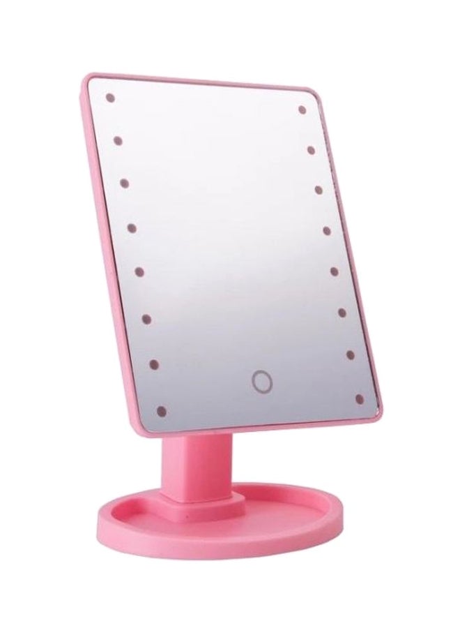 Generic Adjustable Makeup Mirror With LED Lights Pink/Silver  - Image 1