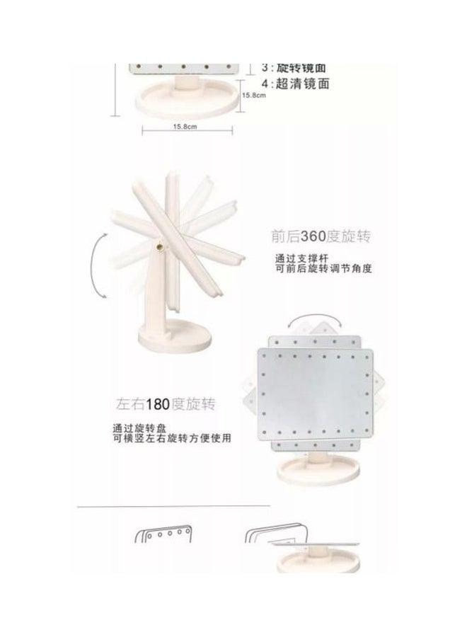 Generic Adjustable Makeup Mirror With LED Lights Pink/Silver  - Image 2