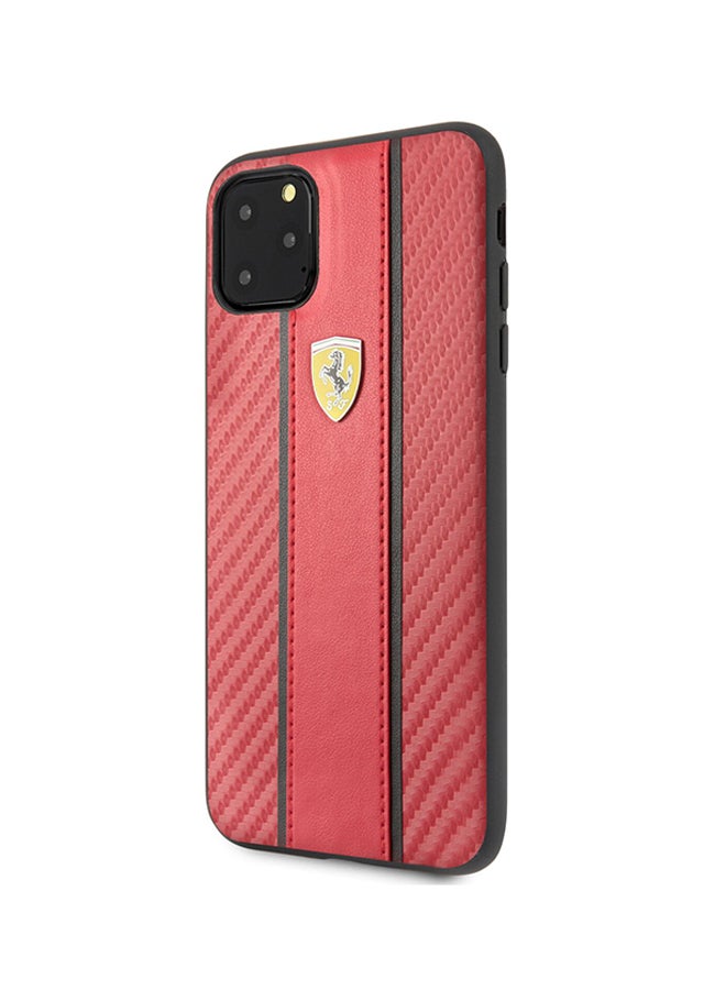 Carbon PU Leather Hard Case For Apple iPhone XI Red