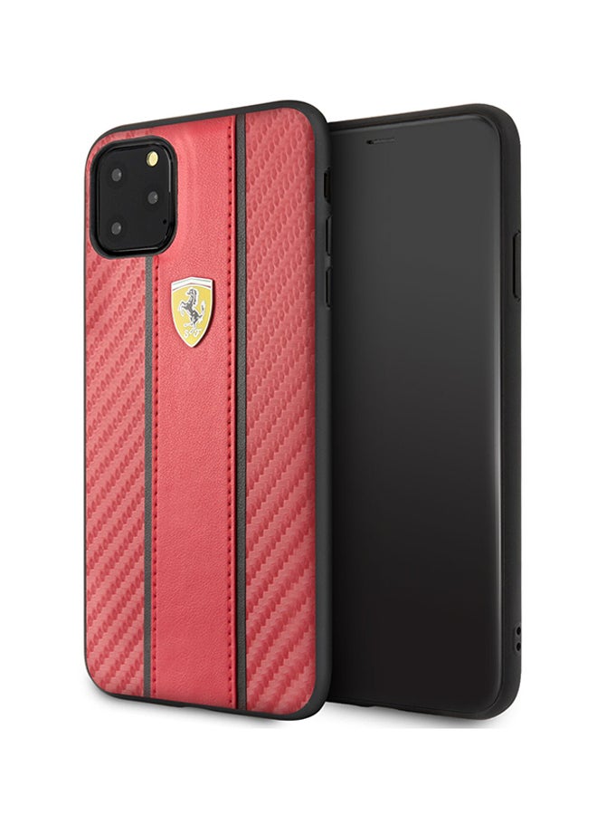 Carbon PU Leather Hard Case For Apple iPhone XI Red