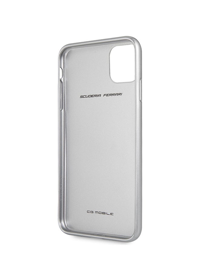 فيراري غطاء حماية صلب بتصميم تراثي مصنوع من الكربون الحقيقي لهاتف أبل آيفون XI فضي - Image 2