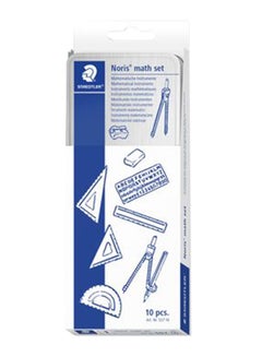 STAEDTLER 10-Piece Drawing Measuring Tool Set Blue/Silver 