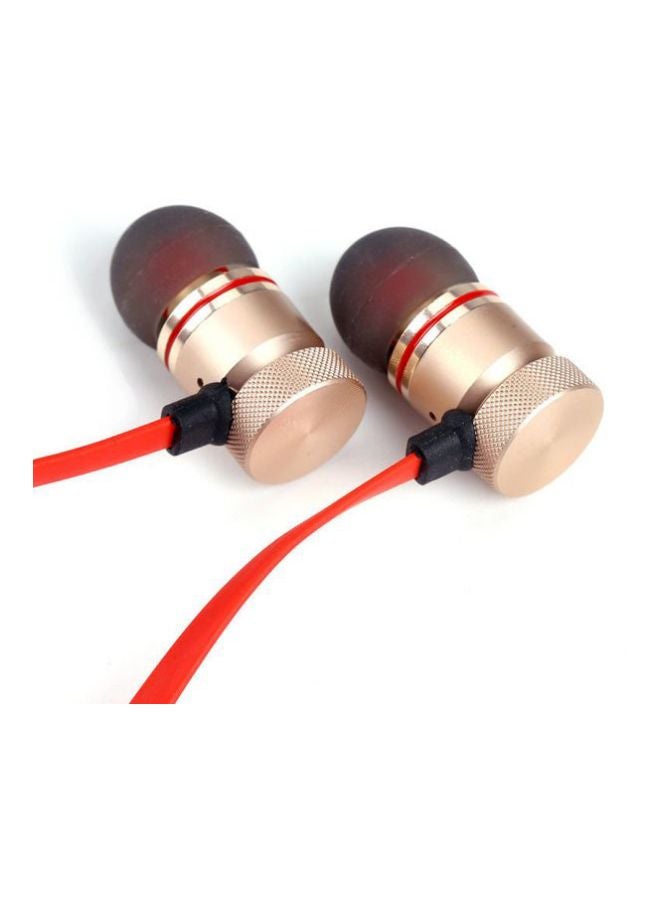 Generic In-Ear Bluetooth Headphones With Microphone Red/Gold  - Image 2