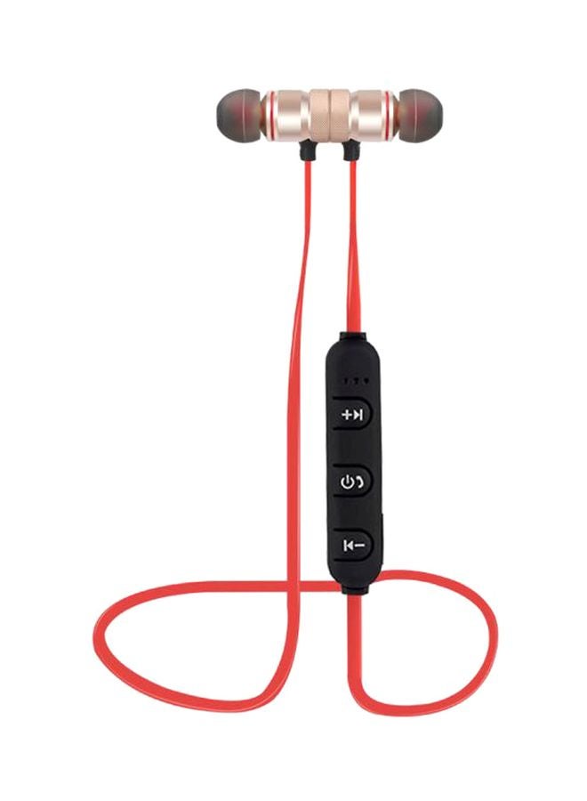 Generic In-Ear Bluetooth Headphones With Microphone Red/Gold  - Image 1