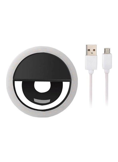 Selfie LED Ring Flash Light For Smartphone White