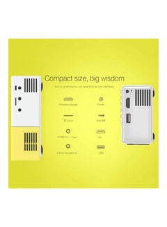Generic Mini LED HD USB Projector Yellow/White  - Image 2