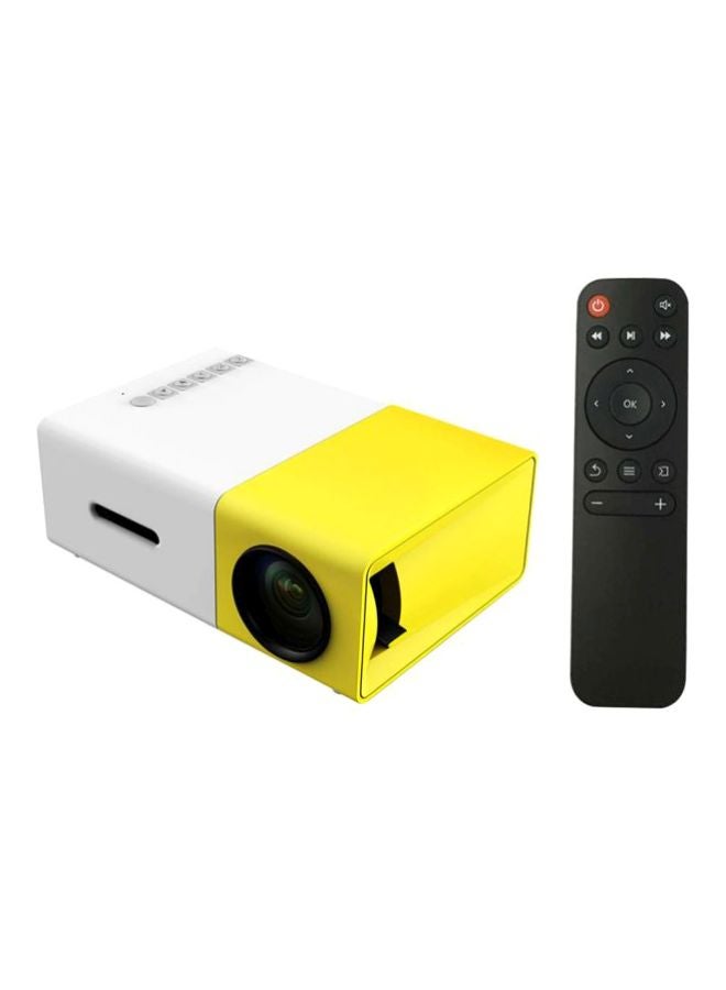 Mini LED HD USB Projector Yellow/White - Image 1