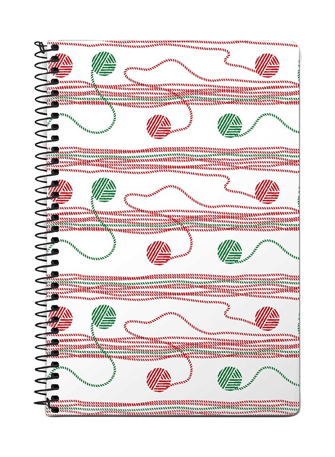 Stylizedd Wool Roll A5 Spiral Notebook White/Red/Green