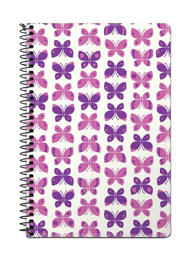 Stylizedd Sweet Butterfly A5 Spiral Notebook White/Purple