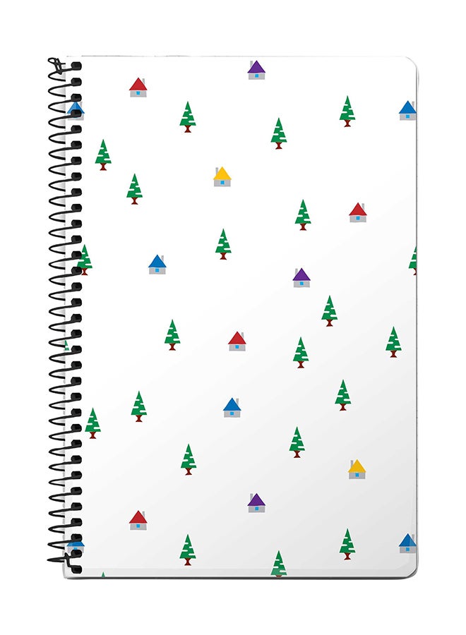 Stylizedd Cabin Wood A5 Spiral Notebook White/Green