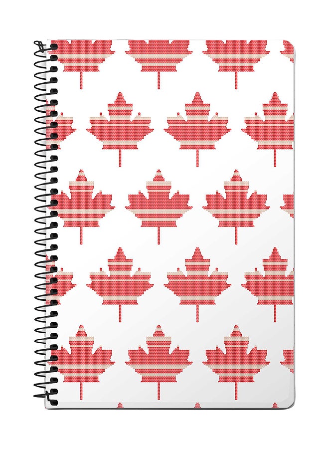 Stylizedd Maple Mitten A5 Spiral Notebook White/Red 