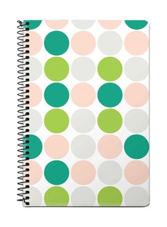 Stylizedd Summer Dots A5 Spiral Notebook White/Green/Pink 