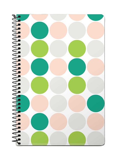 Summer Dots A5 Spiral Notebook White/Green/Pink