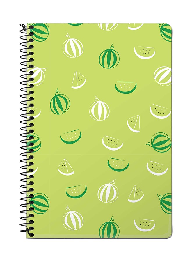 Stylizedd Watermelon Bits A5 Spiral Notebook Green/White