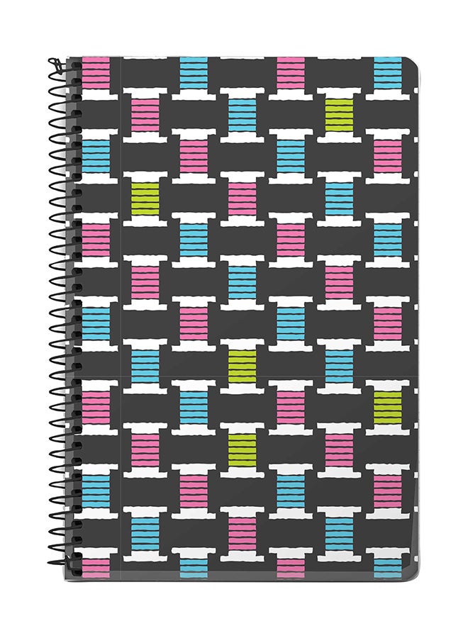Stylizedd Thread Roll A5 Spiral Notebook Grey/Pink/Blue