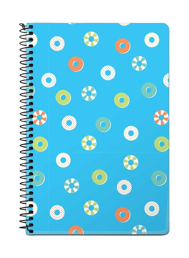 Stylizedd Loopy Hoops A5 Spiral Notebook Blue/White