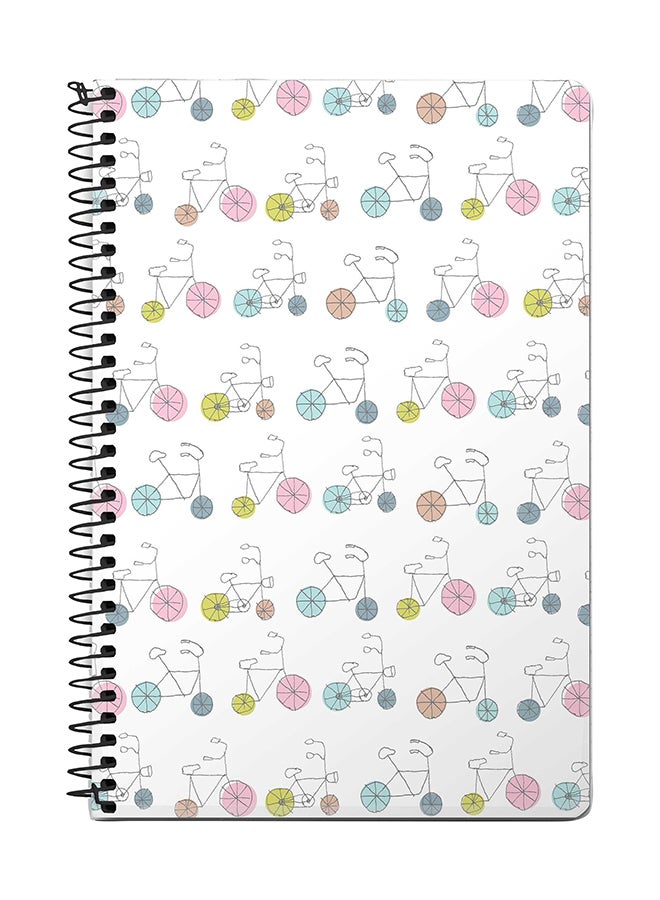 Stylizedd Cycle Sribbles A5 Spiral Notebook White