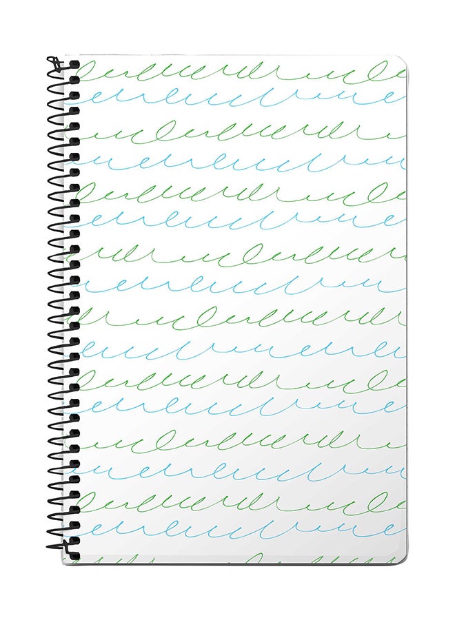 Stylizedd Cursive Story A5 Spiral Notebook White/Blue/Green