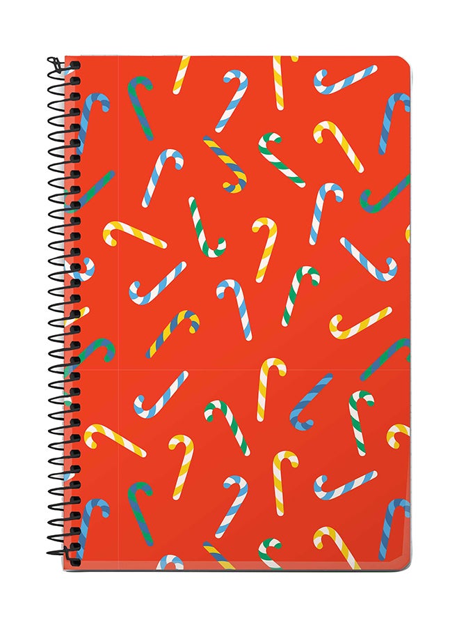 ستايلايزد دفتر ملاحظات سلك مقاس A5 بتصميم عصي حلوى أحمر/ أزرق/ أبيض